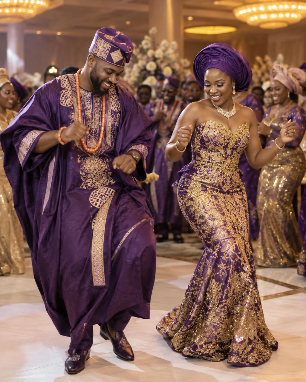 Couple's grand entrance dancing into their reception